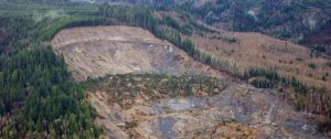Aerial view, Oso landslide, Snohomish County, March 27, 2014 Photo by Jonathan Godt, Courtesy U.S. Geological Survey