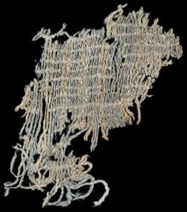 A George Washington University researcher has identified a 6,200-year-old indigo-blue fabric from Huaca, Peru, making it one of the oldest-known cotton textiles in the world and the oldest known textile decorated with indigo blue. Credit: Lauren Urana