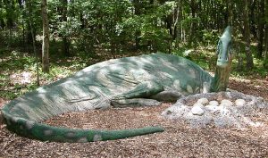 Representative Image: A parasaurolophus guarding her eggs at The Dinosaur Place.