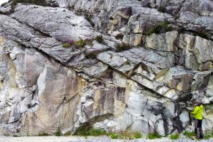 Fault zone in Southern Norway shows 200 million years of reactivation history. Credit: Giulio Viola