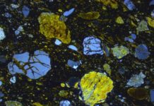 Thin section view of meteoritic ejecta deposit si
