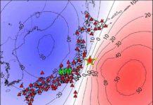 A map of Japan showing locations for the epicenter of the 2011 Tohoku earthquake (✩),Kamioka (K), Matsushiro (M) and seismic survey instruments used (△ and ●). Credit: 2019 Kimura Masaya