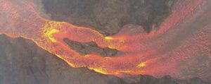 Lava flow, Kilauea eruption, 2018. Drone image from Einat Lev