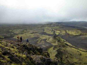 The Laki volcano in Iceland. 