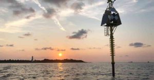 The shallow water buoy can detect small movements and changes in the Earth's seafloor that are often a precursor to deadly natural hazards, like earthquakes, volcanoes and tsunamis. Credit: University of South Florida