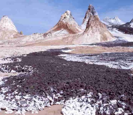 Ol Doinyo Lengai volcano in Tanzania, a source of carbonate-rich magma.