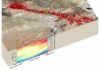 A series of earthquakes and aftershocks shook the Ridgecrest area in Southern California in 2019. Distributed acoustic sensing (DAS) using fiber-optic cables enables high-resolution subsurface imaging, which can explain the observed site amplification of earthquake shaking. Credit: Yang et al., 2022