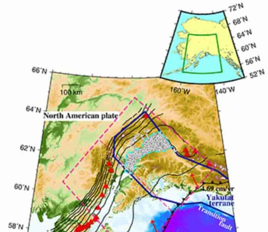 Tectonic map of the Alaska subduction zone