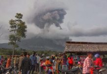 Indonesian volcano erupts 30 times as 20,000 displaced