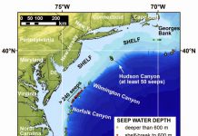 Natural methane seepage on U.S. Atlantic ocean margin widespread