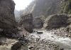 Gorges are eradicated by downstream sweep erosion