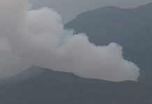 Japan’s Mt. Aso Volcano Spews Rocks