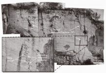 Staircase fractures in microbialites and travertines, Italy