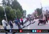 Road cracks after Nepal earthquake