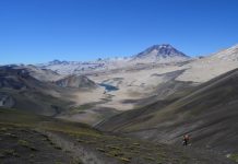 Walking in the shadow of a great volcano