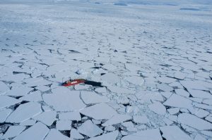 Arctic sea ice is changing, with less of the ”old and thick” sea ice, which survives through the summer, to ”new and thin” sea ice which melts in the spring and summer. Credit Andrea Spolaor, Ca’ Foscari university of Venice 
