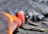 What happen when lava meets cans of Coca?