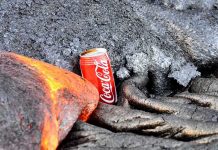 What happen when lava meets cans of Coca?
