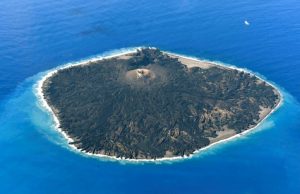 A aerial views shows the pacific island of Nishinoshima, also known as Rosario Island, where researchers started surveillance activities for the first time since its eruption in 2013, some 1,000 kilometers south of Tokyo, Japan October 20, 2016. Mandatory credit Kyodo/via REUTERS