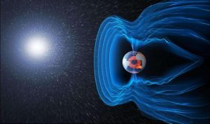 The magnetic field and electric currents in and around Earth generate complex forces that have immeasurable impact on every day life. The field can be thought of as a huge bubble, protecting us from cosmic radiation and charged particles that bombard Earth in solar winds. Credit: ESA/ATG medialab 