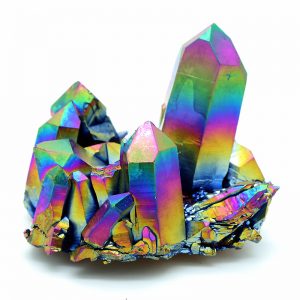 Titanium Flame Aura Quartz Cluster