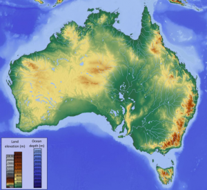 Australia shifts and tilts back and forth by several millimeters each year because of changes to the Earth’s center of mass, according to a new study. Credit: Hans Braxmeier via Wikimedia Commons.