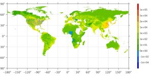 This map shows the changing US CO2 footprint around the world between 1970 and 2008. Red hotspots illustrated where the US carbon footprint has increased, and in blue, decreased. The carbon footprint has gone down in some parts of the US, UK, and other places in Africa and Eastern Europe, while new emissions hotspots have emerged in growing US cities, Mexico, Europe, and throughout Asia. Credit: Daniel Moran, NTNU