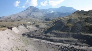 Looking into the summit crater from the north side. Along one of the many canyons that have managed to carve their way into the 1980 eruption deposits. Credit: University of New Mexico 