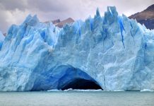 World’s largest volcanic range may lurk beneath Antarctic ice Representative Image: A Glacier cave on Perito Moreno Glacier, in Los Glaciares National Park, southern Argentina. Credit: Martin St-Amant/Wikipedia