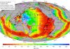 Breakup of supercontinent Pangea cooled mantle and thinned crust