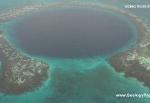Amazing view for the Great Blue Hole from Helicopter