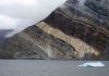 Stripy cliffs in Segelsällskarpet Fjord, Northeast Greenland National Park