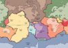 Formation of supercontinents and strength of ocean tides continents