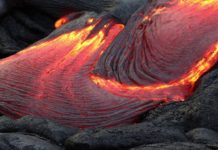 Lava flows from Kamokuna ocean entry, Hawai’i