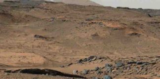 This image from NASA's Mars Curiosity rover shows the Amargosa Valley, on the slopes leading up to Mount Sharp on Mars