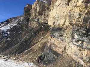 This is a Wyoming portion of The Phosphoria Formation, a deposit that stretches across several states in the western United States and is the largest source of phosphorus fertilizer in the country