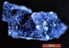 A blue crystal recovered from a meteorite that fell near Morocco in 1998.
