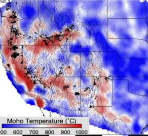 This is Moho temperature at depths varying from 20 to 50 km.