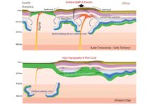 Continental interiors may not be as tectonically stable as geologists think Cratonic lithosphere with a high-density root undergoes delamination when perturbed by mantle plumes from beneath. The removed cratonic root then thermally grows back, with its rock fabrics preserving recent mantle deformation.