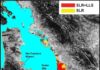 Sinking land will exacerbate flooding from sea level rise in Bay Area The San Francisco Bay shoreline, where yellow indicates areas where a projected rise in sea level (SLR) will result in flooding by 2100. Red shows where local land subsidence (LLS) will combine with SLR to increase the flood-prone areas.