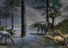 Dinosaurs ended – and originated – with a bang! A scene from 232 million years ago, during the Carnian Pluvial Episode after which dinosaurs took over.