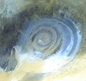 Richat Structure "Eye of the Sahara" – Mauritania. Credit: NASA/GSFC/MITI/ERSDAC/JAROS, and U.S./Japan ASTER Science Team