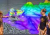 Sub-sea rift spills secrets to seismic probe The Galicia group -- from left, Rice graduate student Nur Schuba, alumnus Ara Alexanian and graduate research assistant Mari Tesi Sanjurjo -- discuss the northwest portion of the 3-D seismic volume at Rice's Visualization Lab.
