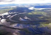 Scientists find pre-earthquake activity in central Alaska Lakes in the roadless Minto Flats surround the Tanana River in this photo from July 2014.