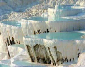 Travertine Hot Springs at Pamukkale, Turkey