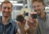 Volcanic activity, declining ocean oxygen triggered mass extinction of ancient organisms Postdoctoral Fellow Theodore Them (left, holding an extinct fossil sample) and Assistant Professor Jeremy Owens (right, holding a rock core sample).
