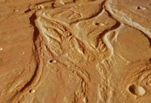 Mars valleys traced back to precipitation The central portion of Osuga Valles, which has a total length of 164 km.