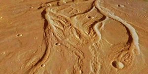 The central portion of Osuga Valles, which has a total length of 164 km.