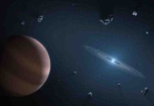Study of material surrounding distant stars shows Earth’s ingredients ‘pretty normal’ Artists impression of white dwarf star (on right) showing dust disc, and surrounding planetary bodies.