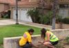 Urban geophone array offers new look at northern Los Angeles basin LSU's Patricia Persaud (left) and a Cal Tech undergraduate student mark a newly-buried geophone node in a Los Angeles yard.